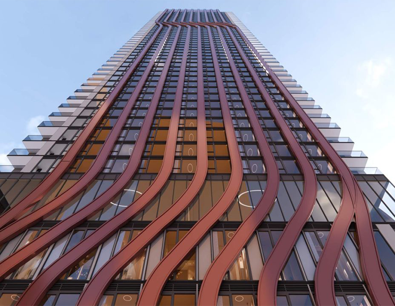 29-45 Berwick Avenue Rendering view from ground looking up