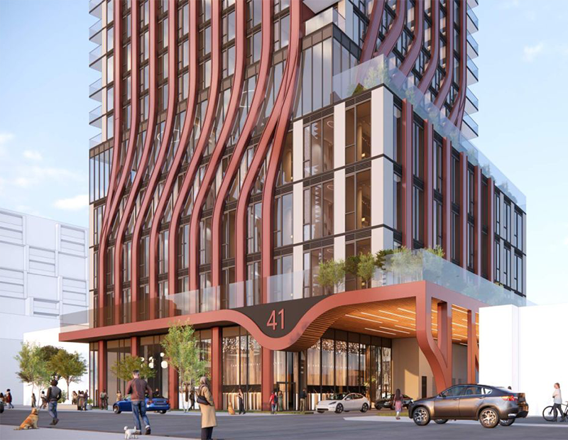 29-45 Berwick Avenue Rendering main entrance and street view