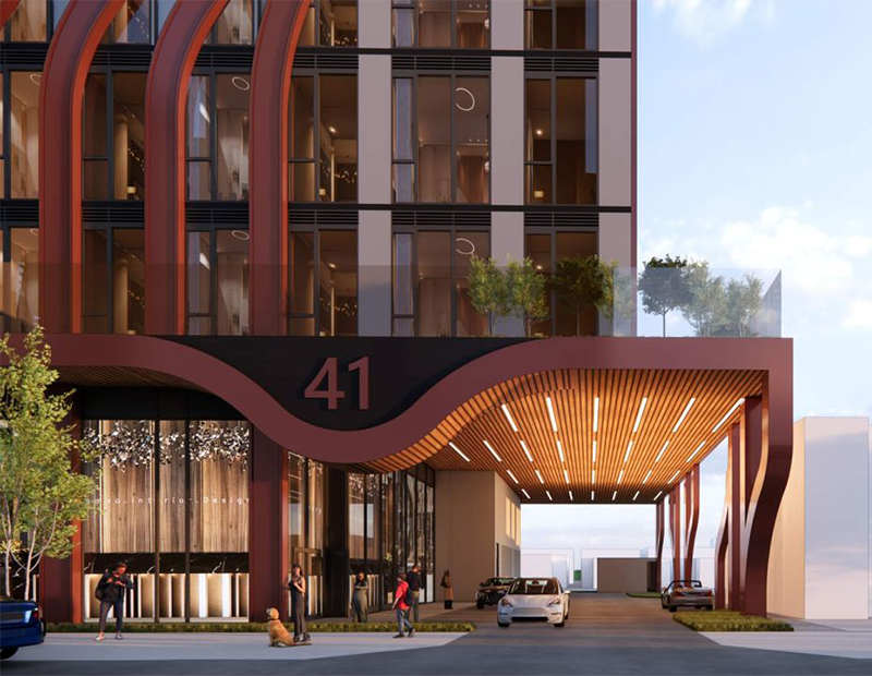 29-45 Berwick Avenue Rendering main entrance detail